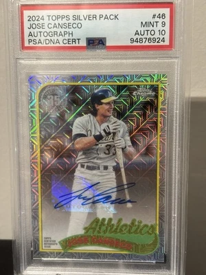 2024 Topps Series 2 - 1989 Topps Chrome Silver Pack Mojo Auto Jose Canseco  PSA - Image 1 of 2