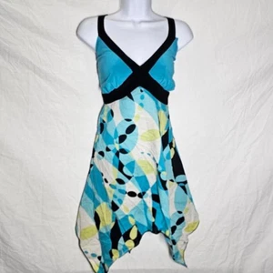 Übergröße blau gemustertes assymetrisches Babydoll Oberteil - Bild 1 von 4