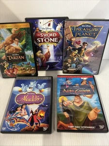 Disney 5DVD-Tarzan, SwordAndTheStone, EmperorsNewGroove,TreasurePlanet,Aladdin - Imagen 1 de 2