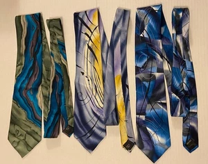 SET BESTEHEND AUS 3 - Jerry Garcia Grateful Dead Krawatten abstrakte Kunst bunte Krawatten blau - Bild 1 von 8