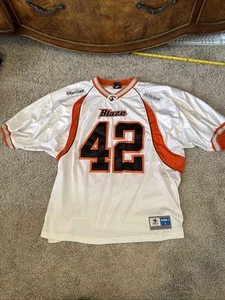 Ken Garff AFL Utah Blaze #42 White Game Cut Stitched Football Jersey Men's Large - Picture 1 of 7