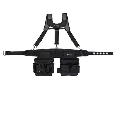 Husky - 14-Pocket Black Electrician Tool Belt with Suspenders HD00146-TH - Image 1 of 3