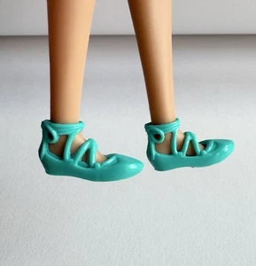 Barbie Doll Teal Blue Ballet Slipper Sandal Shoes FLAT Foot - Picture 1 of 5