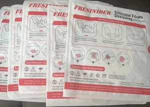 FRESINIDER Silicone Foam Dressing with Adhesive Border – exp 11/7/27 Lot Of 5 - Picture 1 of 2