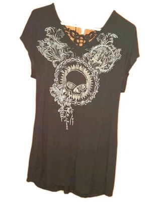 SWEET VINTAGE Harley Davidson BLING sequin logo dress tunic Womens 1X Biker ☠️🔥 - Image 1 of 4