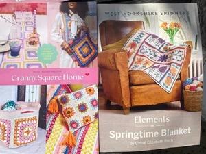 Springtime Blanket Pattern & Granny Square Home - Basket, Cushion, Bag - Picture 1 of 9