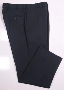 Brooks Brothers Madison Solid Black Flat Front Wool Dress Pants Trousers 36x26 - Picture 1 of 8