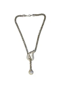 VintageTracy Lynn Gold Tone Rhinestone Statement Chunk Rope Chain Necklace 18" - Picture 1 of 19