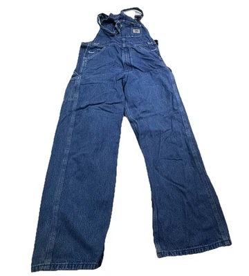 Комбинезон мужской Carhartt 30 32 синий джинсовый нагрудник рабочая одежда плотник утилита R07 DST - Изображение 1 из 4