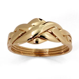 10k Yellow Gold Braided Puzzle Ring - Picture 1 of 4