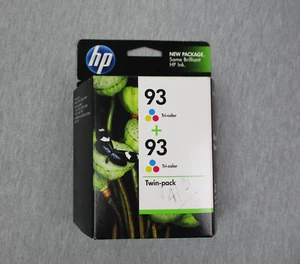 HP Printer Ink Cartridge 93 + 93 Twin Pack Tri Color Hewlett Packard Sealed - Picture 1 of 8