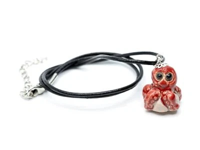 Oktopus Kinder Kette Miniblings Halskette Krake Tintenfisch Handarbeit Keramik - Bild 1 von 4
