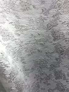 WEISS SILBER Blumen Brokat Stoff (60 Zoll) Meterware - Bild 1 von 2