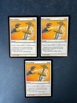 MTG 3X ICE AGE ART DISENCHANT NM MAGIC THE GATHERING WHITE COLDSNAP REPRINT - Image 1 of 4