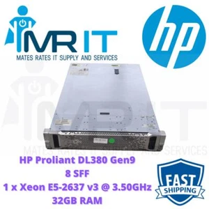 HP PROLIANT DL380 GEN9 8 SFF 1x Intel Xeon E5-2637V3 @ 3.50 GHz 32GB (4x8GB) RAM - Picture 1 of 1