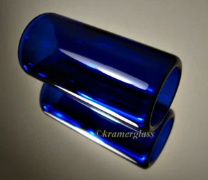 Real BottleNeck SLide Hand Polished Blue 2" Resonator 00 Steel National Guitar - Picture 1 of 4