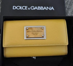 Authentisches neues Dolce & Gabbana Schlüsseletui gelb Leder - Bild 1 von 4