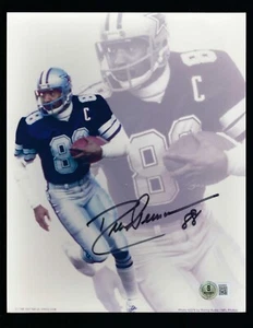 Fotografía firmada por Drew Pearson 8"x10" Beckett autenticada Dallas Cowboys - Imagen 1 de 1