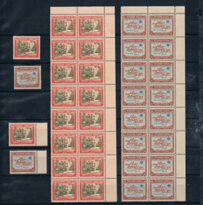 Samoa Western 1939 New Zealand 25th Anniv. Sc#181,182 MNH Block Lot Map&Coast - Picture 1 of 2