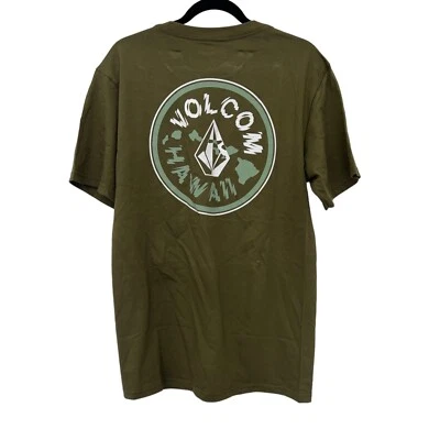 Volcom hawaii graphic short sleeve mens green crew neck shirt NWOT Size: M - Image 1 of 4