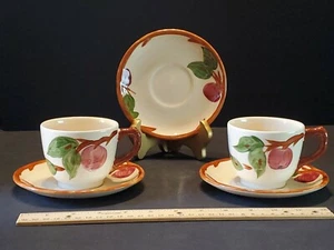 Franciscan England Apple 2.75" 6 oz tazas de té y platillos de 5.75" juego de 5 piezas usado en excelente estado - Imagen 1 de 12