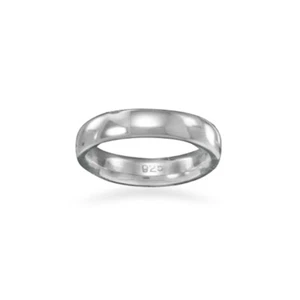 Alianza de boda anillo hombre mujer rodio en plata de ley 4 mm ancho ajuste cómodo - Imagen 1 de 1