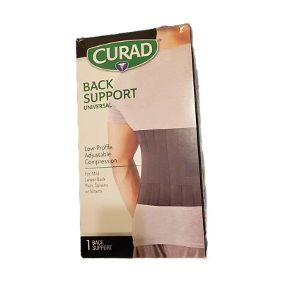 Curad Suporte Traseiro Universal Baixo Perfil Ajustável Firme Compressão Preta - Imagem 1 de 4