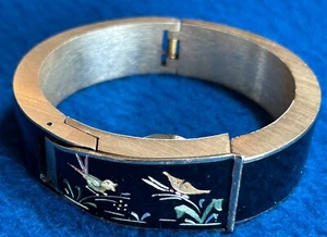 Plato Watch Ladies Swiss 17 Jewels Enamel Covered Cuff Parts Not Running - Picture 1 of 14