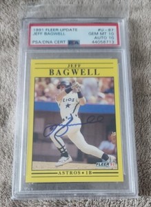 1991 Fleer Update Jeff Bagwell PSA 10 DNA Auto 10 GEM MINT Population Only 11