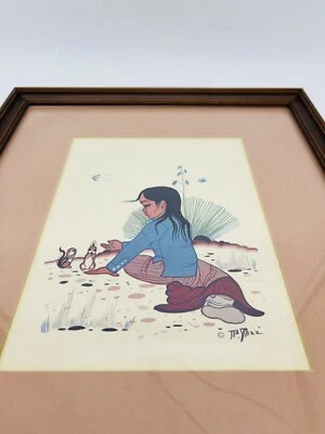 Impresión artística navajo niña Beatien Yazz arte enmarcado Foto 1 de 4