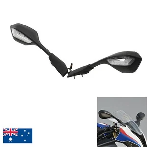 Motorcycle Rear view Mirrors LED Turn Signals Light For BMW S1000RR 2019-2024 - Picture 1 of 6