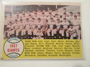 1958 Topps Baseball #19 New York Giants Vg/Ex w/Willie Mays - Picture 1 of 1