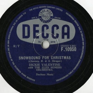 DICKIE VALENTINE CLASSIC 50'S 78 - SNOWBOUND FOR CHRISTMAS - CONVICTED - VG+ - Picture 1 of 3