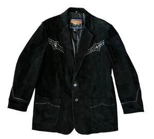 Cripple Creek Black Suede Studded Western Jacket ~ Men’s Sz XL - Picture 1 of 4