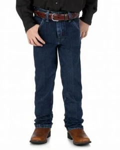 Boy's Wrangler® Cowboy Cut® Regular/Slim Fit Dark Indigo Jean (8-16) 13MWBDI - Picture 1 of 2
