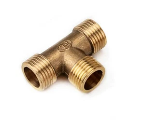 BSP 1" Male Thread Brass T Connector Tee Fitting Pipe Adapter Water Air MMM - Picture 1 of 2