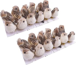 24 Pcs Artificial Simulation Birds Feather Mini Bird Decorative Fake Birds For C - Picture 1 of 2