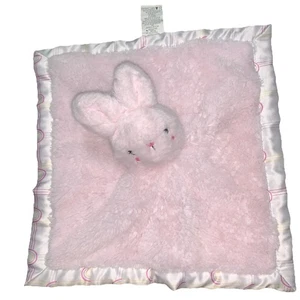 Parent's Choice Rosa Hase Kaninchen Baby Regenbogen Sicherheitsdecke Lovey Satinborte - Bild 1 von 4