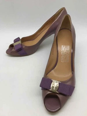 Salvatore Ferragamo фиолетовый размер 10 заглянуть носок каблуки - Изображение 1 из 4