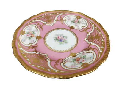 Ancienne Assiette Rose et Or , en Porcelaine de Limoges BERNARDAUD - Photo 1/4