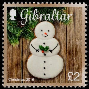 GIBRALTAR 1593 - Christmas Cookies "Snowman" (pc36077) - Picture 1 of 1