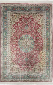 Original Handgeknüpfter Perserteppich Ghom, Qom Reine Seide  202 cm x 135 cm - Bild 1 von 15