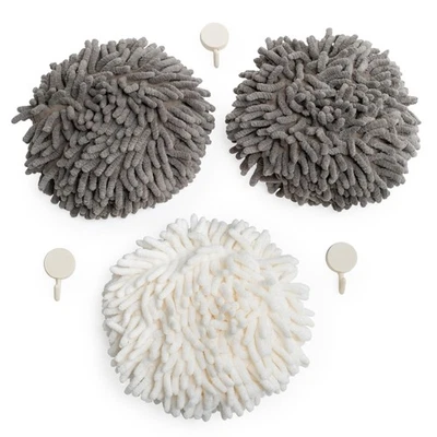 Fluffy Puffins Microfiber Hand Towels - Set of 3 Fluffy Hand Towels with Wall... - Image 1 of 4