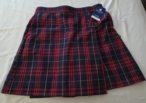 Dennis Uniform Girls Hamilton Plaid G7 Double Tab Pleated Skort NEW - Picture 1 of 3