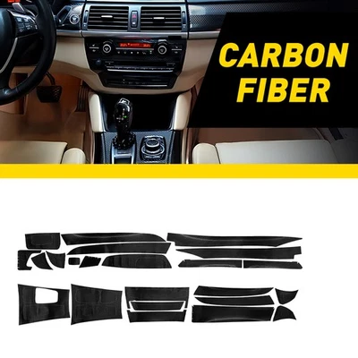 Крышка рамы из углеродного волокна ПВХ центральная панель консоли управления подходит для BMW E70 2008-2014 - Изображение 1 из 4
