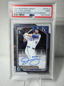 2024 Bowman Draft Chrome Prospect Autographs Jac Caglianone #CPA-JC Royals PSA 9 - Picture 1 of 2