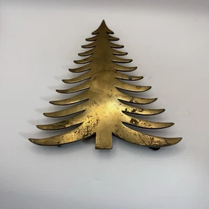 Vintage Brass Christmas Tree Trivet - Picture 1 of 2