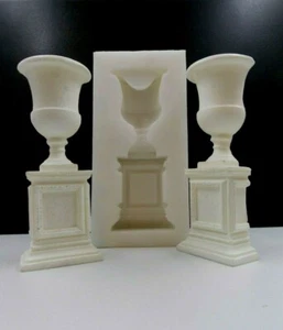 Silicone Mould Dolls house Half Urns Pedestals Planters Garden Planters Flowers - Picture 1 of 1