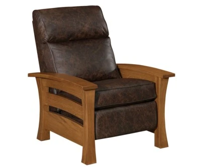 Amish Mission Arts & Crafts Recliner Chair Solid Wood Upholstered - Image 1 of 4
