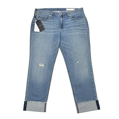 NUEVO Jeans Rag & Bone $225 Dre tiro bajo ajustados Boyfriend en mick con agujeros Talla: 34 Foto 1 de 4